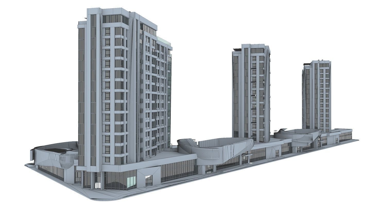 Residential Building 3D model_9