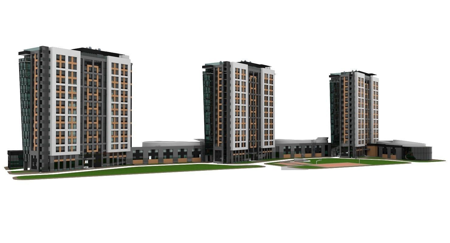 Residential Building 3D model_3