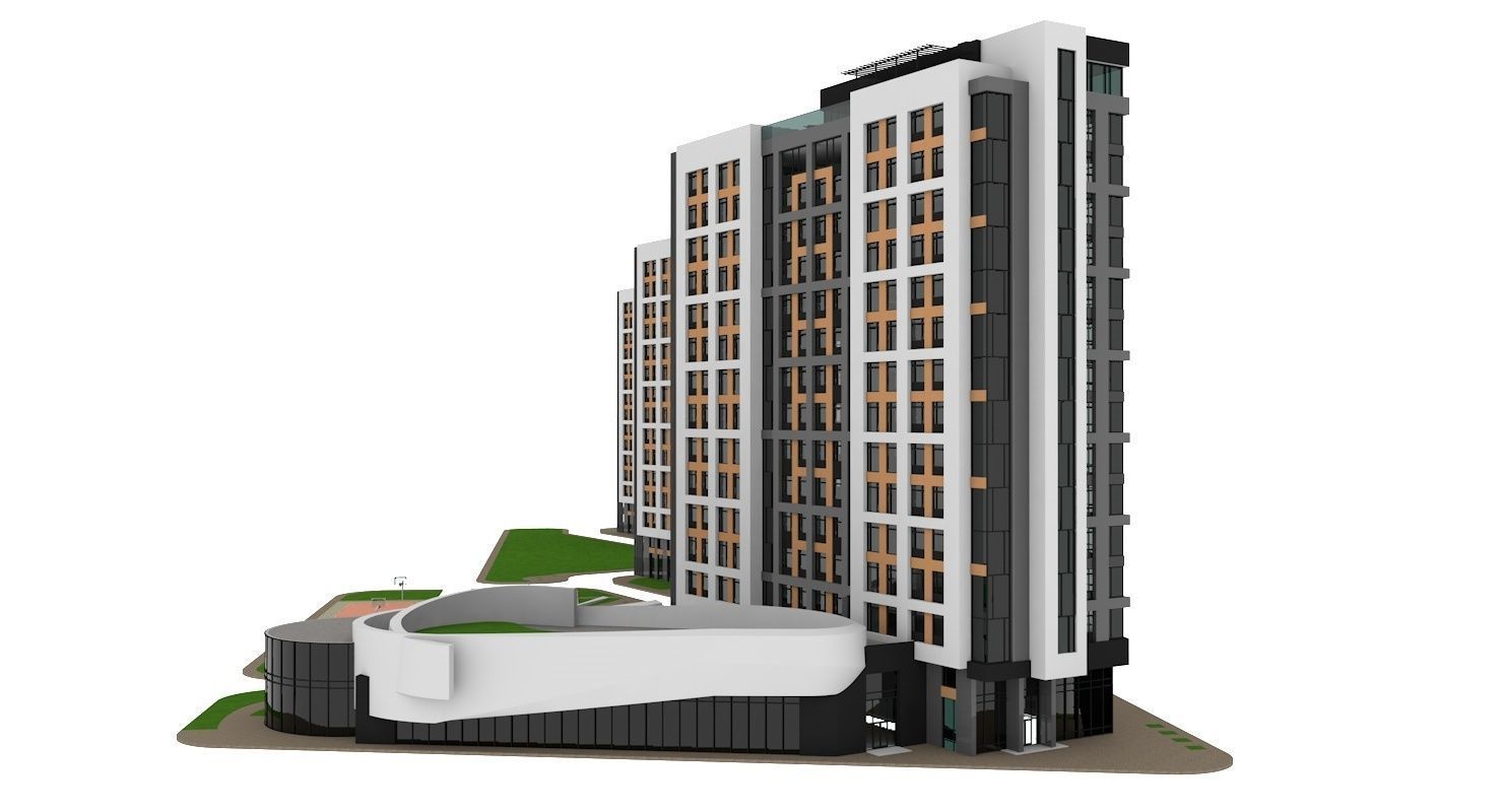 Residential Building 3D model_5