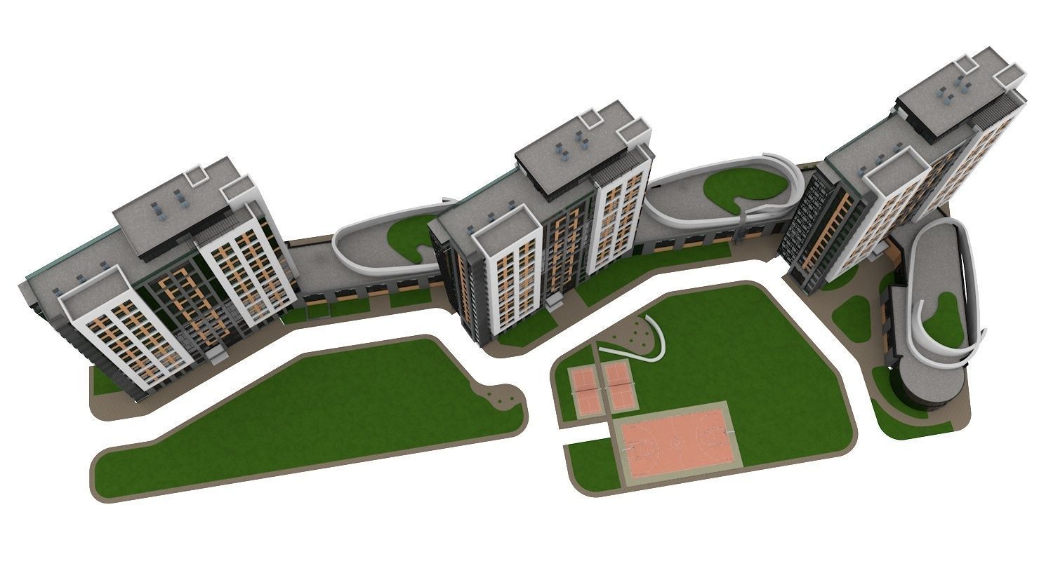 Residential Building 3D model_6