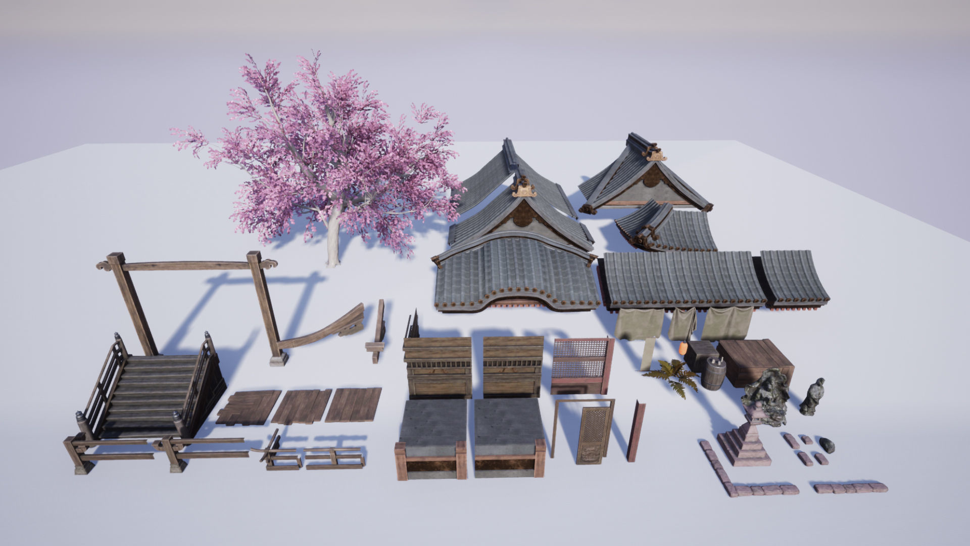 Hidden Shrine UE4 environment Low-poly 3D model_9