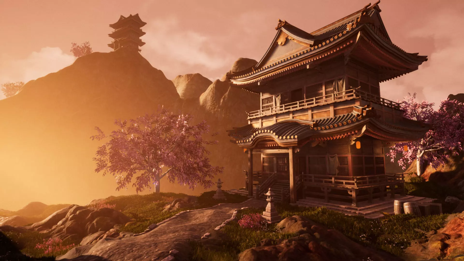 Hidden Shrine UE4 environment Low-poly 3D model_0