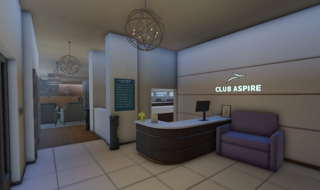 FULLY DONE Realistic Airport Lounge with Kitchen Bathroom Low-poly 3D model_1