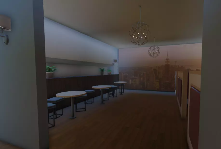 FULLY DONE Realistic Airport Lounge with Kitchen Bathroom Low-poly 3D model_0