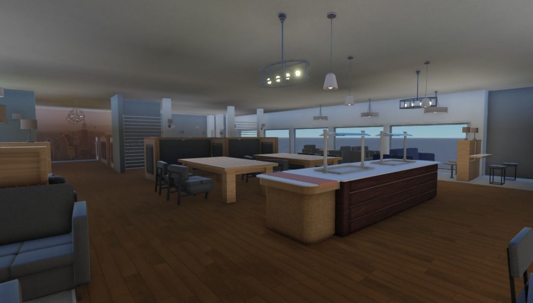 FULLY DONE Realistic Airport Lounge with Kitchen Bathroom Low-poly 3D model_4