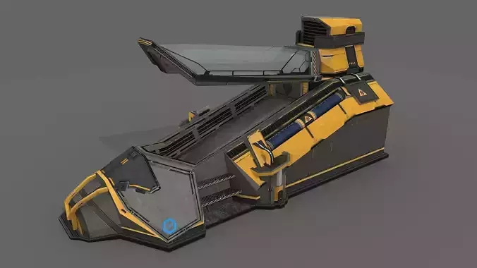 Sci Fi Cryo Pod Low-poly 3D model