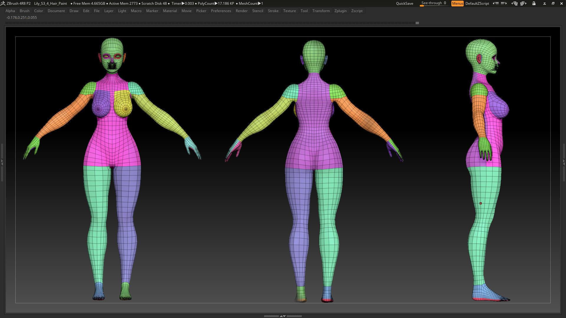Stylized Character Female Base Mesh No 18 Style 3 - Lily 3D model_6