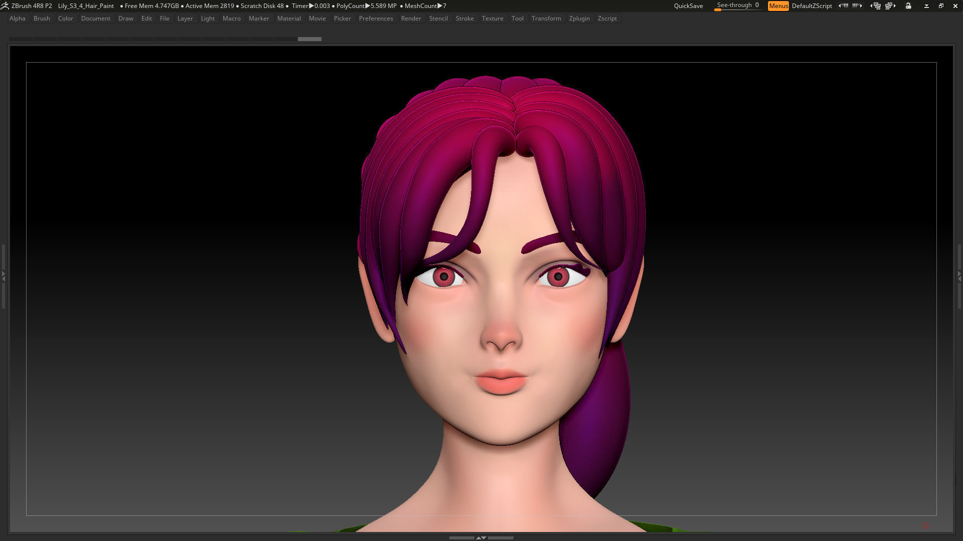 Stylized Character Female Base Mesh No 18 Style 3 - Lily 3D model_1
