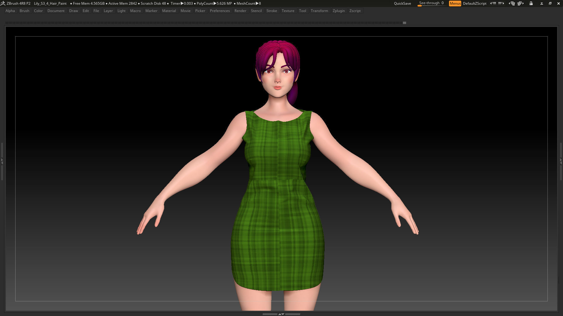 Stylized Character Female Base Mesh No 18 Style 3 - Lily 3D model_3