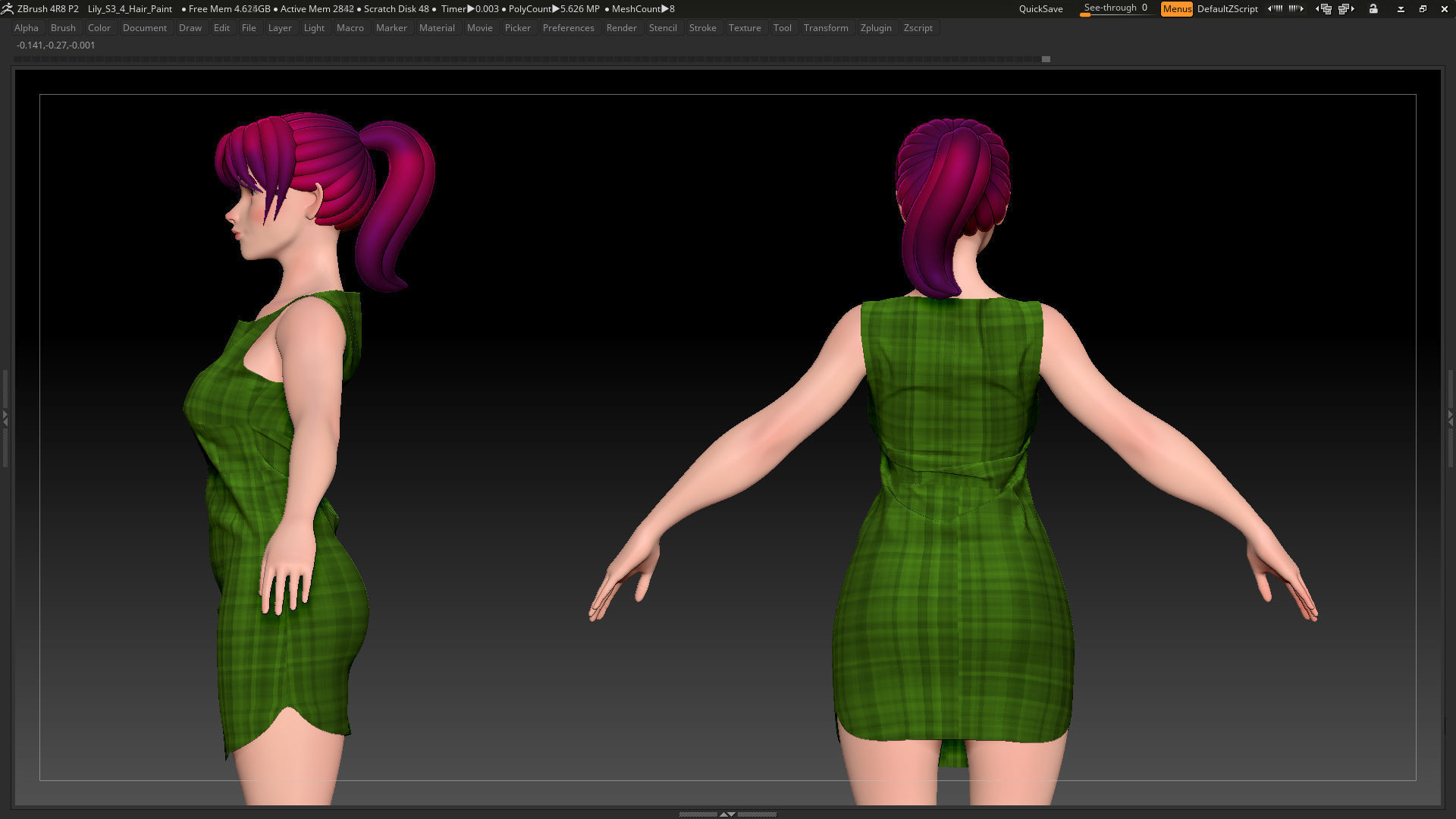 Stylized Character Female Base Mesh No 18 Style 3 - Lily 3D model_4