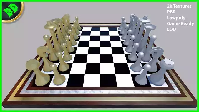 Chess Board Simple Free 3D model