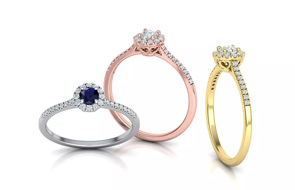 Halo Engagement ring Own design 3dmodel 3D print model