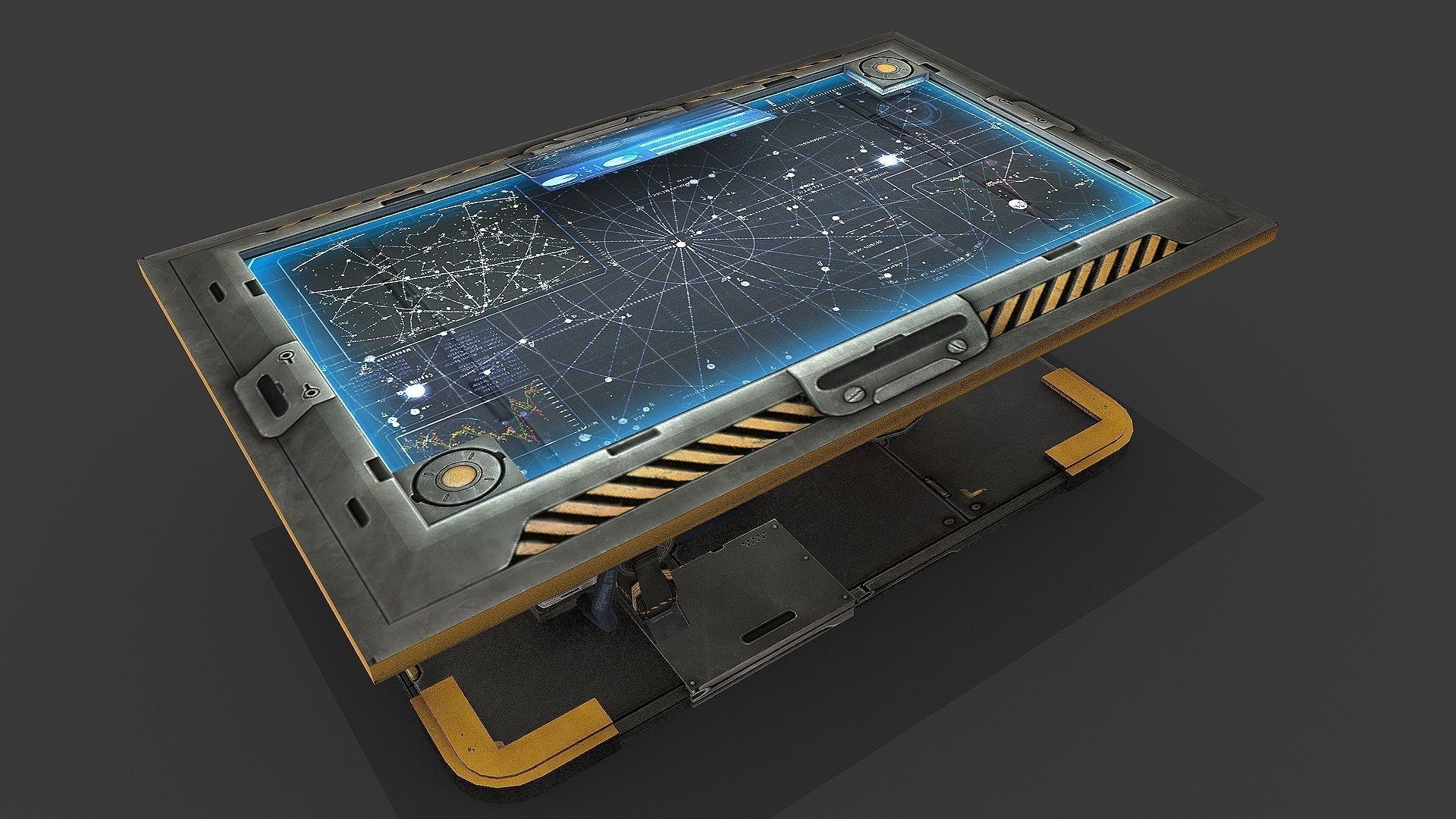 Sci Fi Hologram Table Low-poly 3D model_1