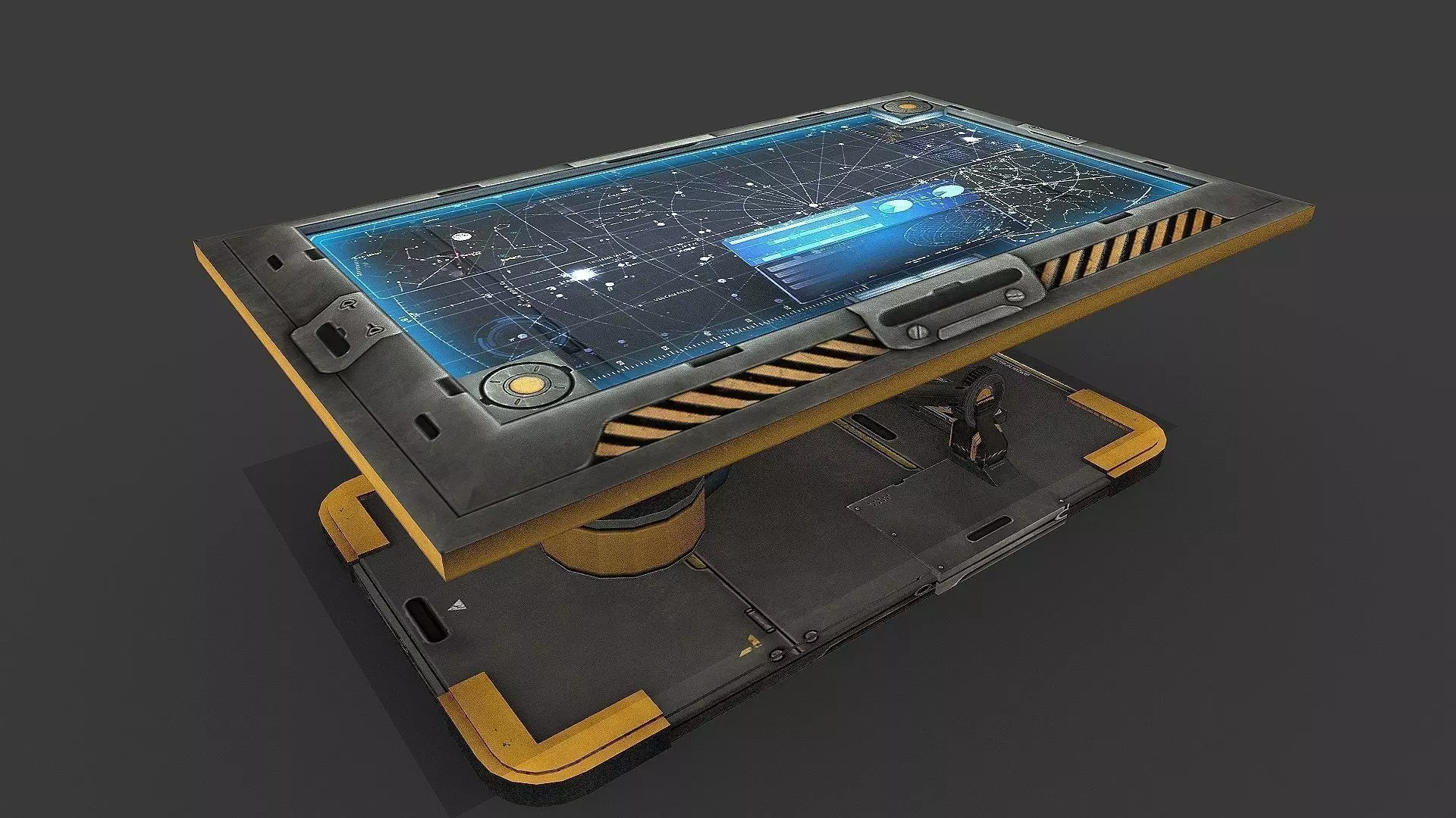 Sci Fi Hologram Table Low-poly 3D model_0