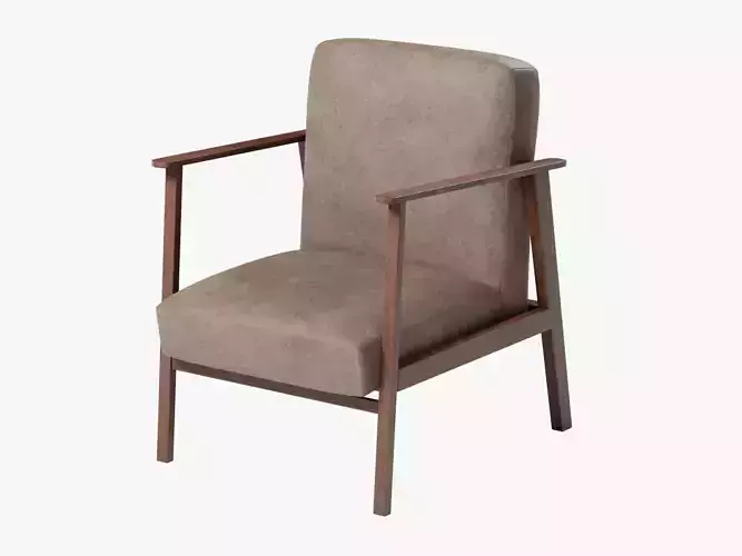 Wooden Armchair Pbr Subdivision Ready for Film