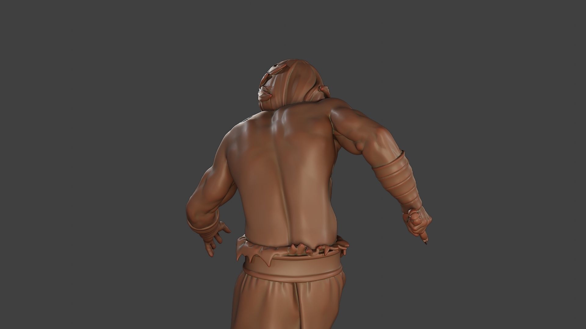 Male Barbarian 2HSword Attacking1 3D print model_21