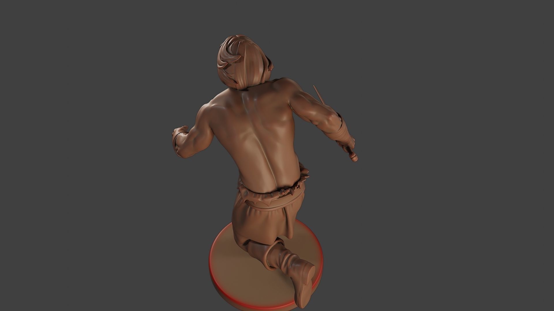 Male Barbarian 2HSword Attacking1 3D print model_15