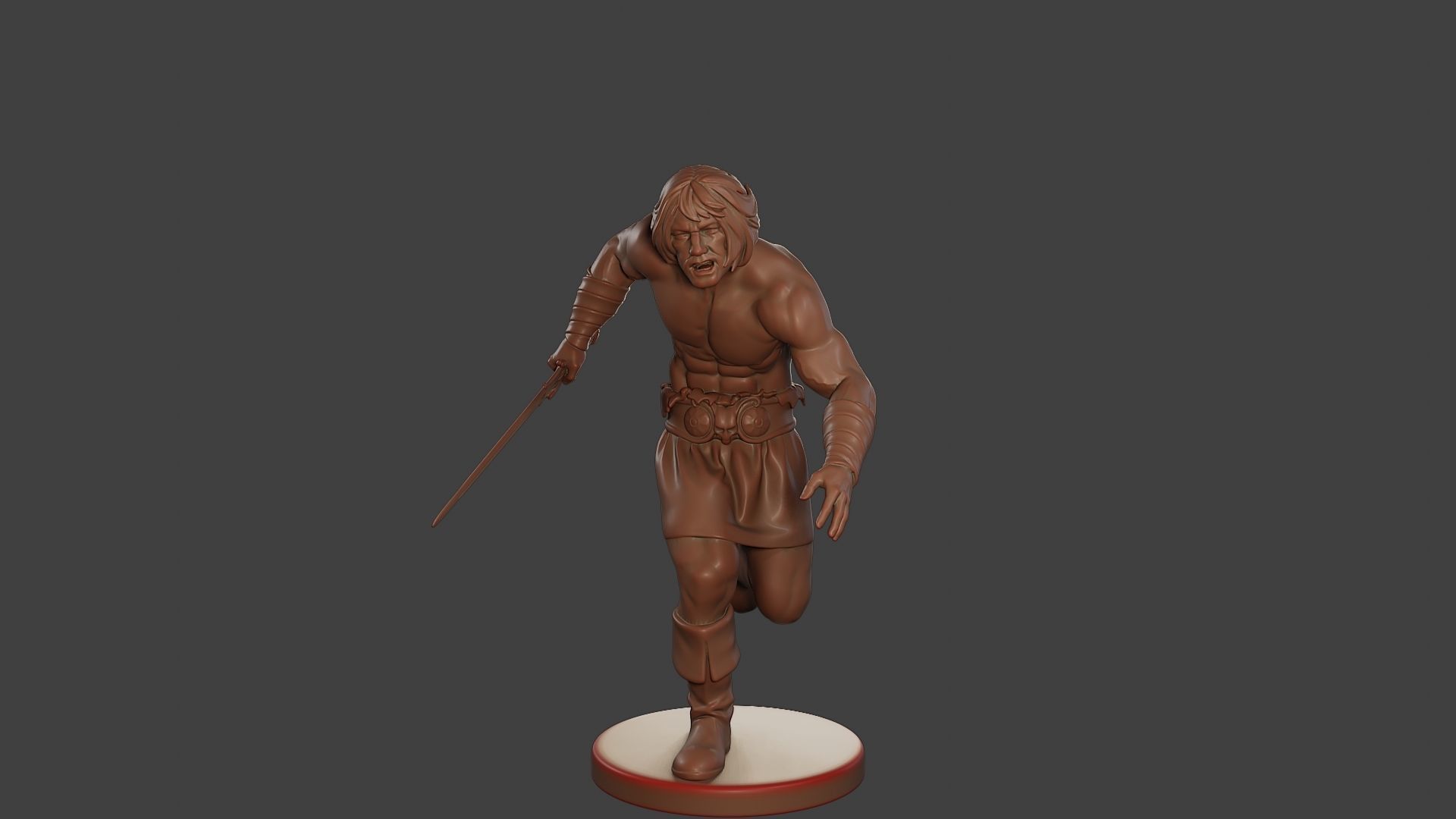 Male Barbarian 2HSword Attacking1 3D print model_11