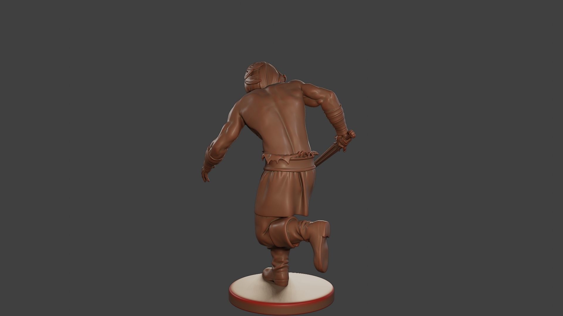 Male Barbarian 2HSword Attacking1 3D print model_5