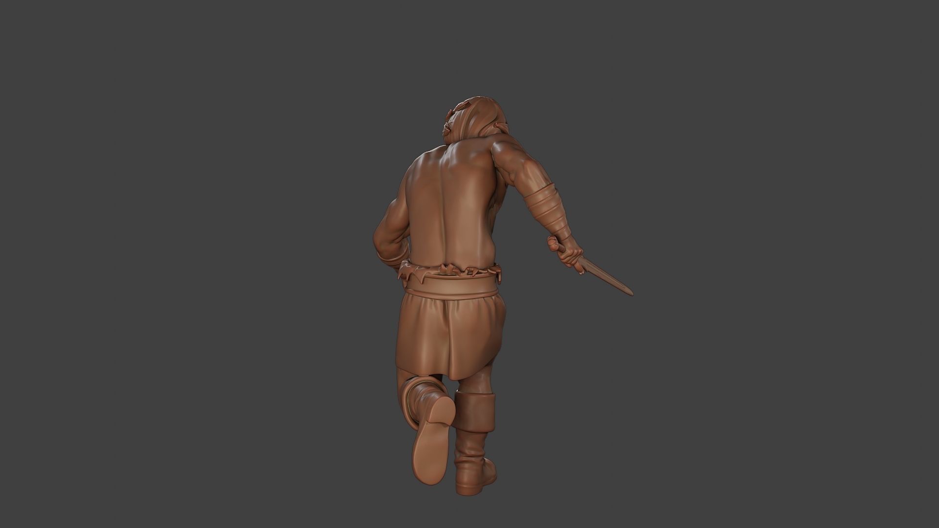 Male Barbarian 2HSword Attacking1 3D print model_25