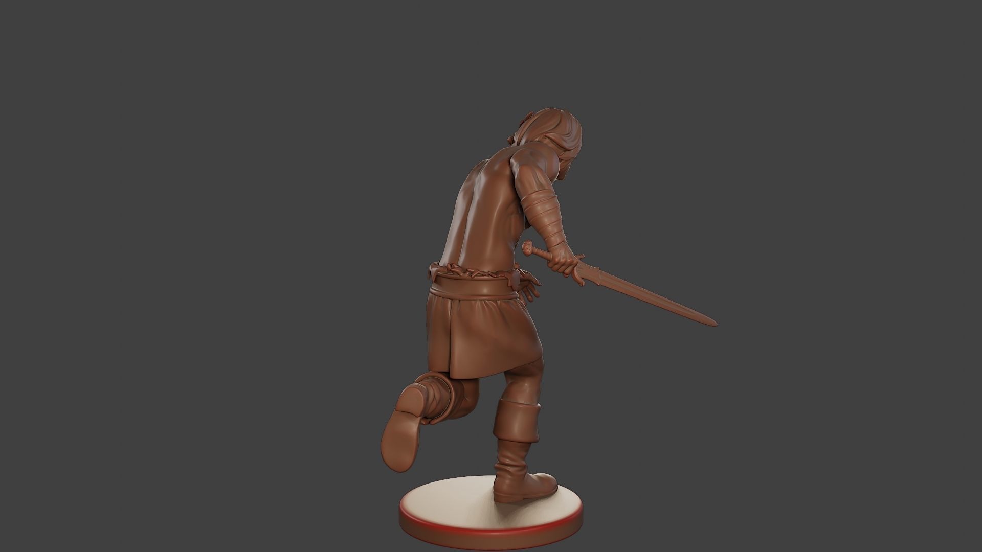 Male Barbarian 2HSword Attacking1 3D print model_7