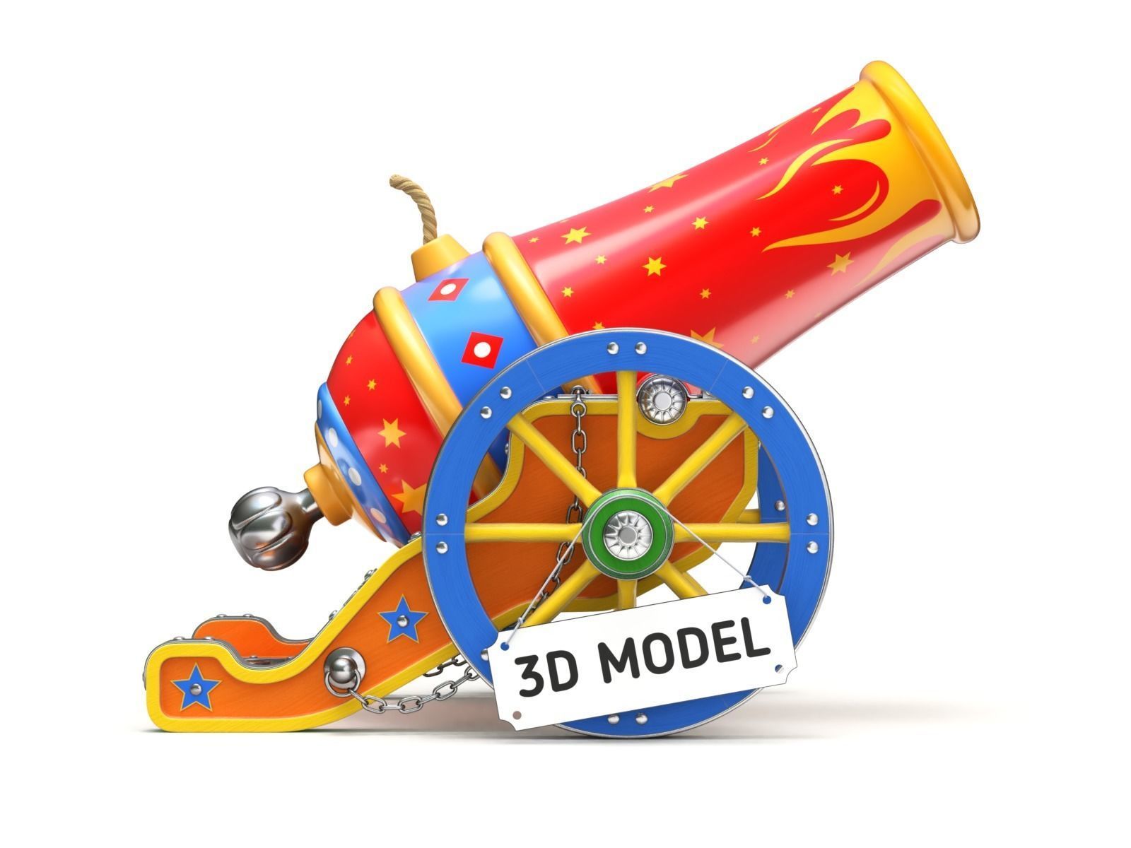 Circus Cannon 3D model_2