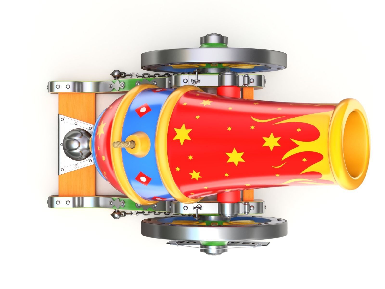 Circus Cannon 3D model_9
