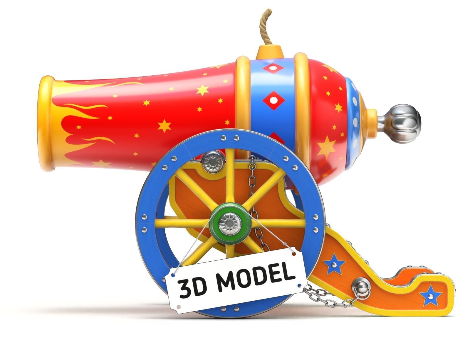 Circus Cannon 3D model_3