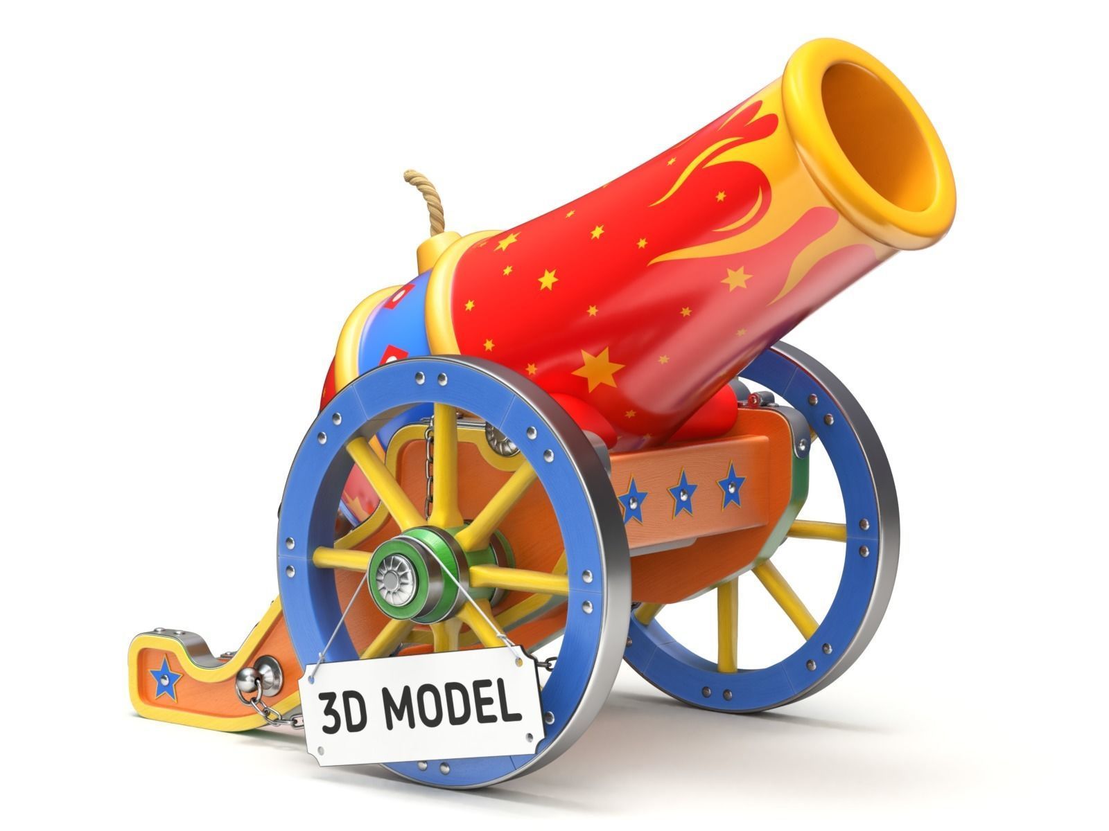 Circus Cannon 3D model_1