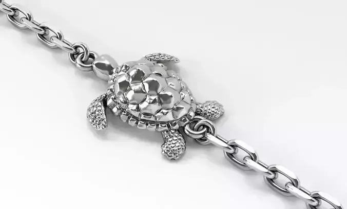 silver sea turtle bracelet
