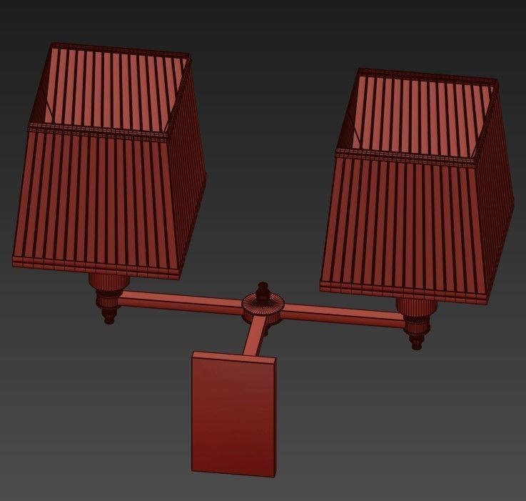 Wall Lamp Lexington Double 3D model_3