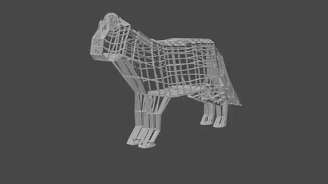 Wireframe Cat Sculpture 
