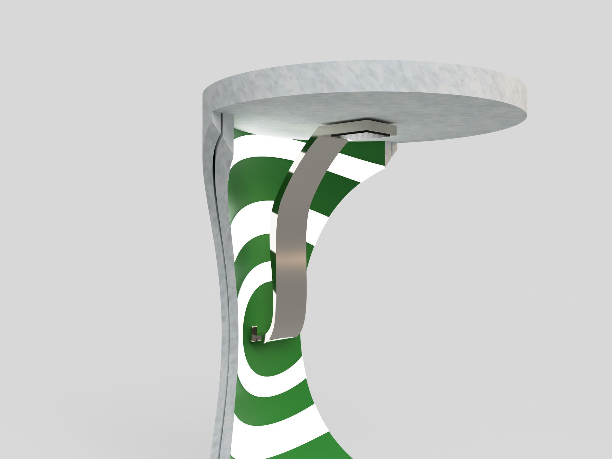 shower cabin Low-poly 3D model_2