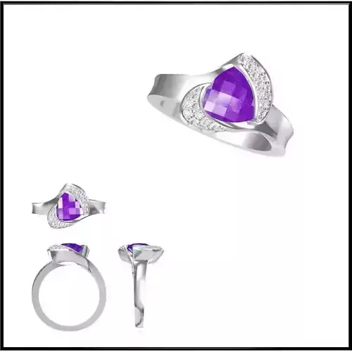 JCD Format Minimalist color stone rings jewelcad