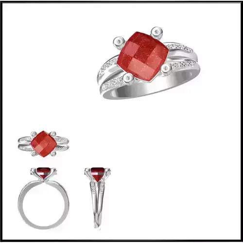 JCD Format Mens color stone rings jewelry cam