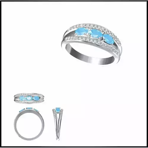 JCD Format Mens color stone rings jewellery 3dm files for sale