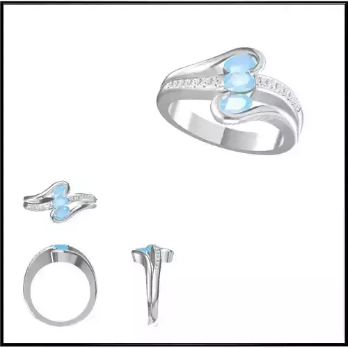 JCD Format Mens color stone rings jewelers file set