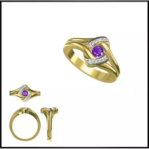 JCD Format Mens color stone rings jewelcad