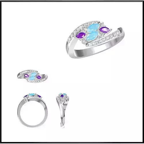 JCD Format Mens color stone rings 3d cad jewelry design