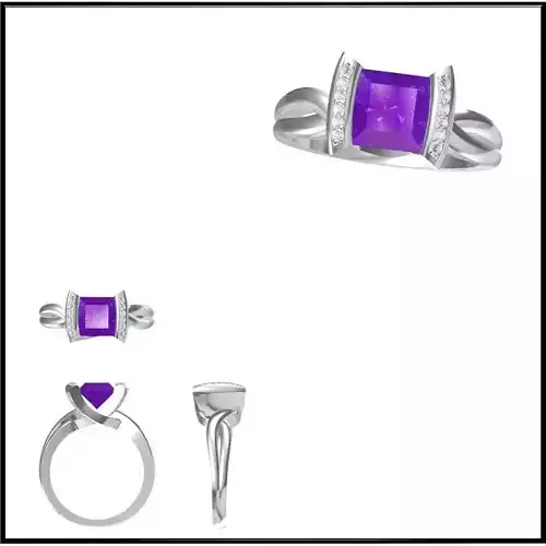 JCD Format Elegant gold color stone rings jewelry cad programs 3D print model