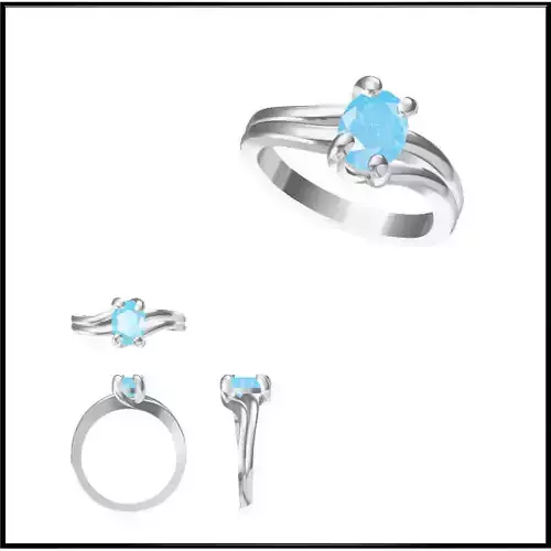 JCD Format  Elegant gold color stone rings jewelcad