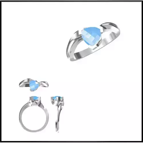 JCD Format  Elegant gold color stone rings jewelcad