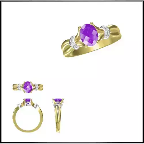 JCD Format  Elegant gold color stone rings cad jewellery design 