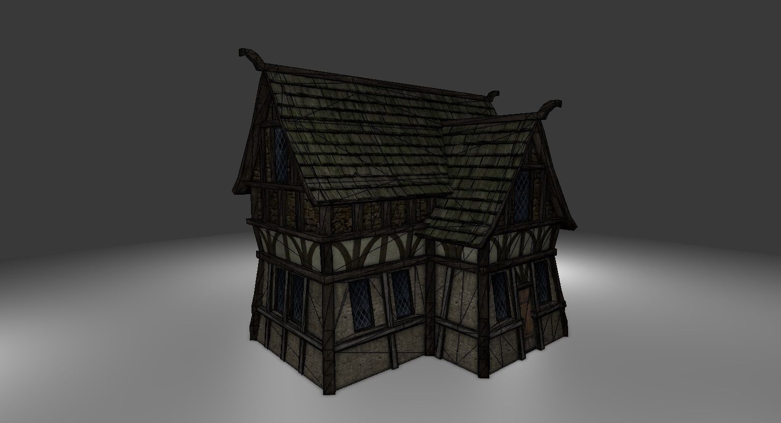 Medieval Village House 1 Low-poly 3D model_5