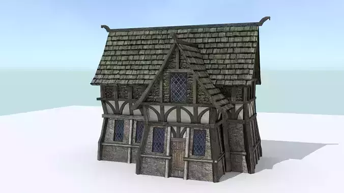 Medieval Village House 1 Low-poly 3D model