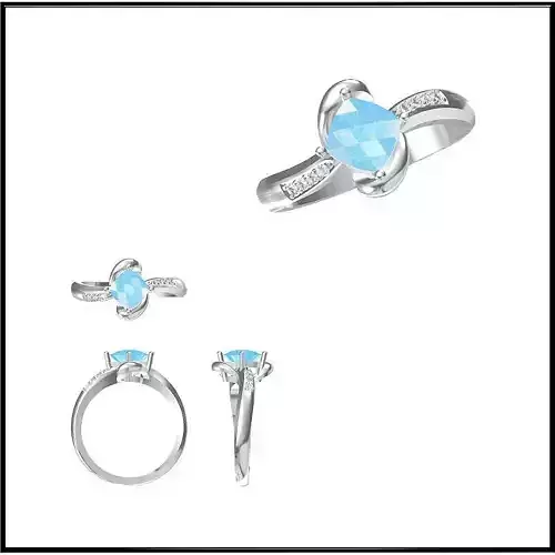 JCD Format  Elegant gold color stone rings cad jewellery 