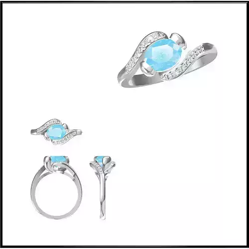 JCD Format  Elegant gold color stone rings autocad jewelry