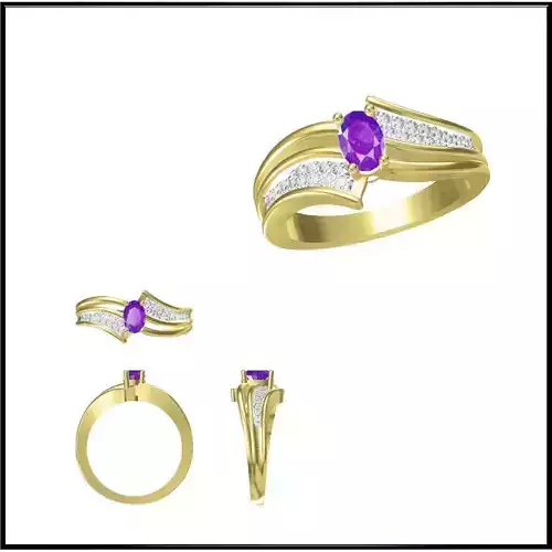 JCD Format  Delicate color stone rings wax files jewelry