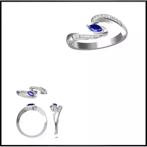 JCD Format Delicate color stone rings ring cad