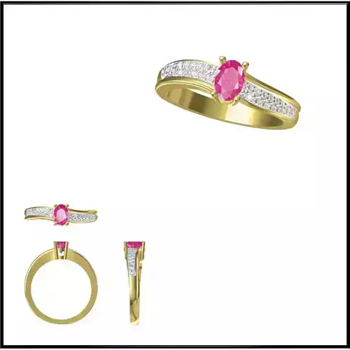 JCD Format  Delicate color stone rings metal file 